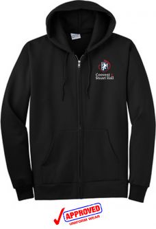 CONVENT & STUART HALL - Port & Company -  Fleece Full-Zip Hooded Sweatshirt, Black